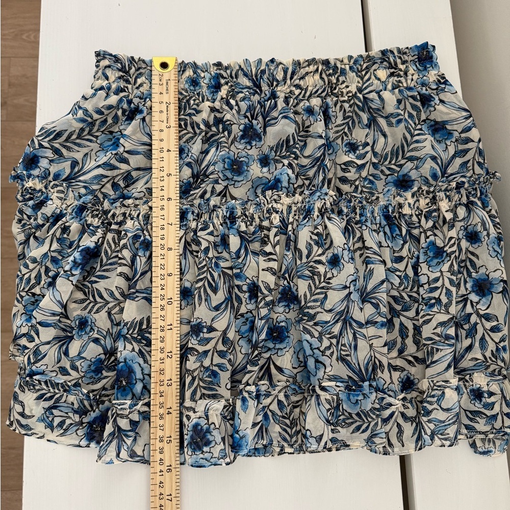 MISA Los Angeles Marion Skirt Indigo Blooms Blue Floral Size M - Picture 9 of 9